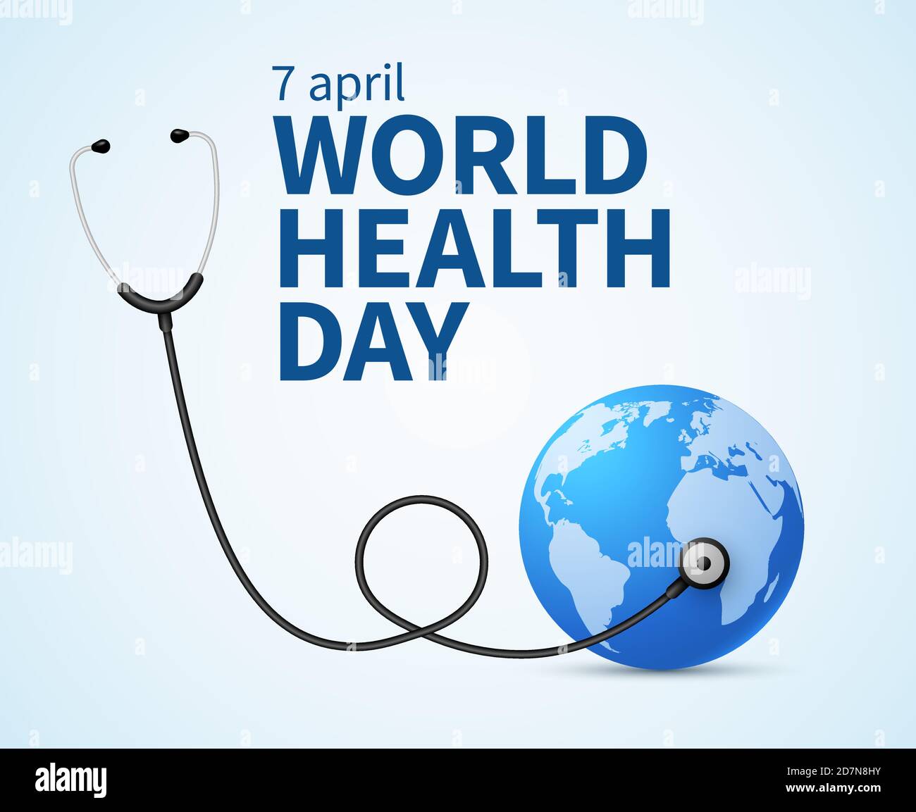 Health day. Wellness, health protection and global medicine healthcare vector poster. Illustration of world health day, international event Stock Vector