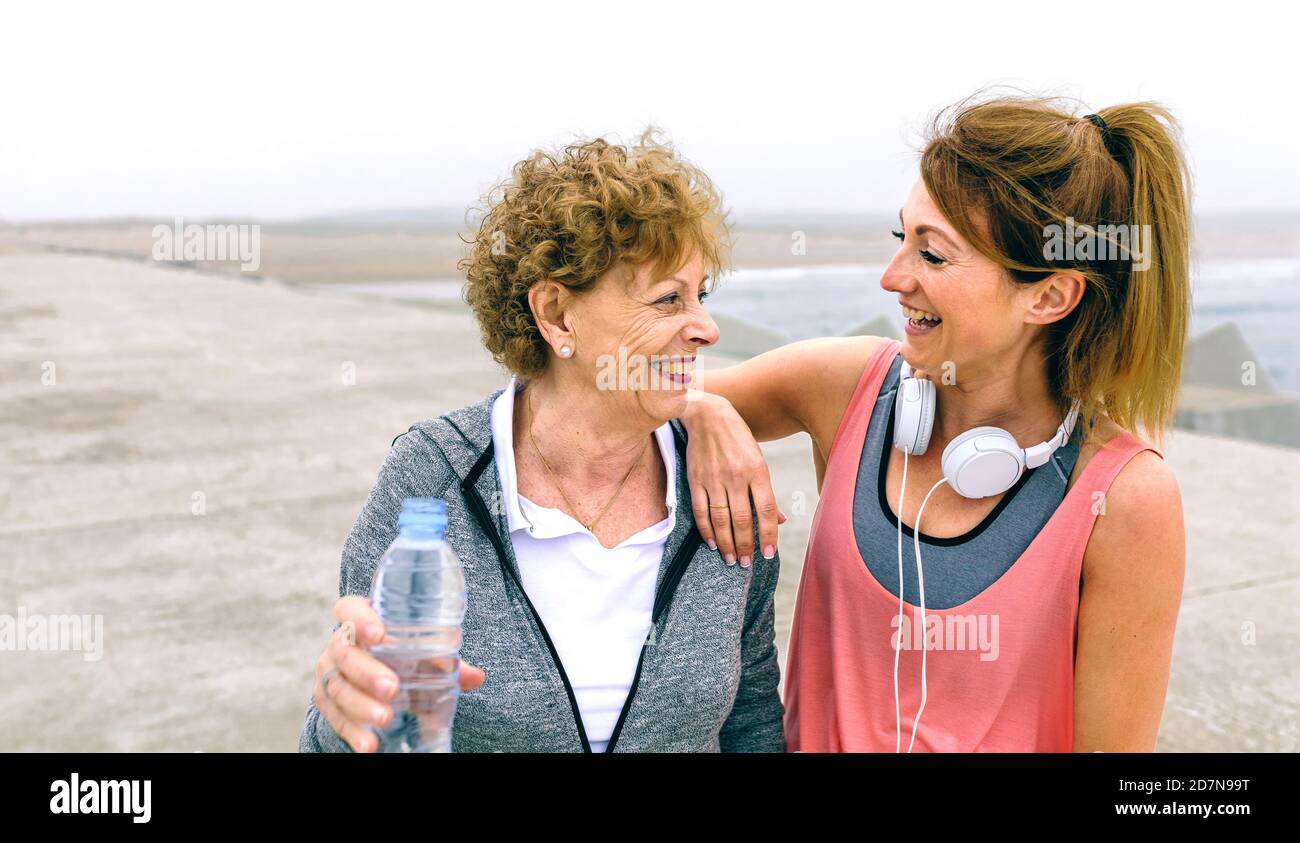 Two old women laughing hi-res stock photography and images - Alamy