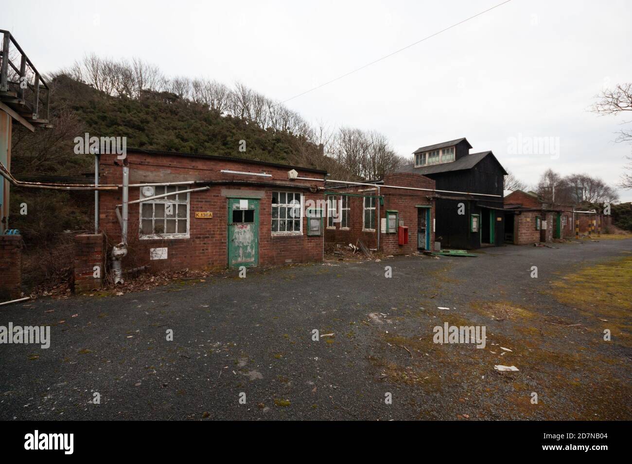 Labs and offices at the former ICI/Nobel's Explosives Ardeer, Stevenston, Scotland, February 2010 in a derelict state Stock Photo