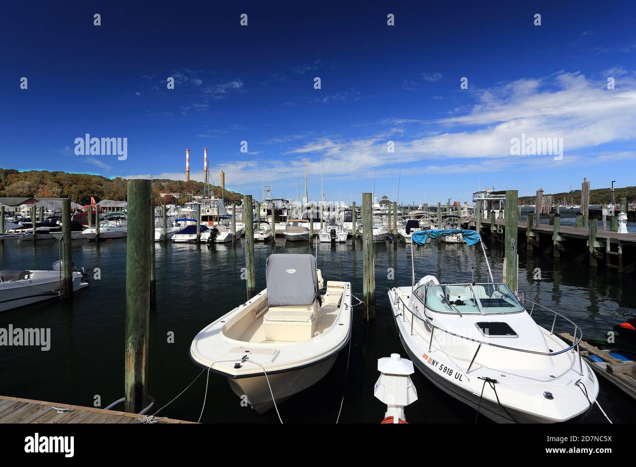 Port Jefferson harbor Long Island New York Stock Photo Alamy