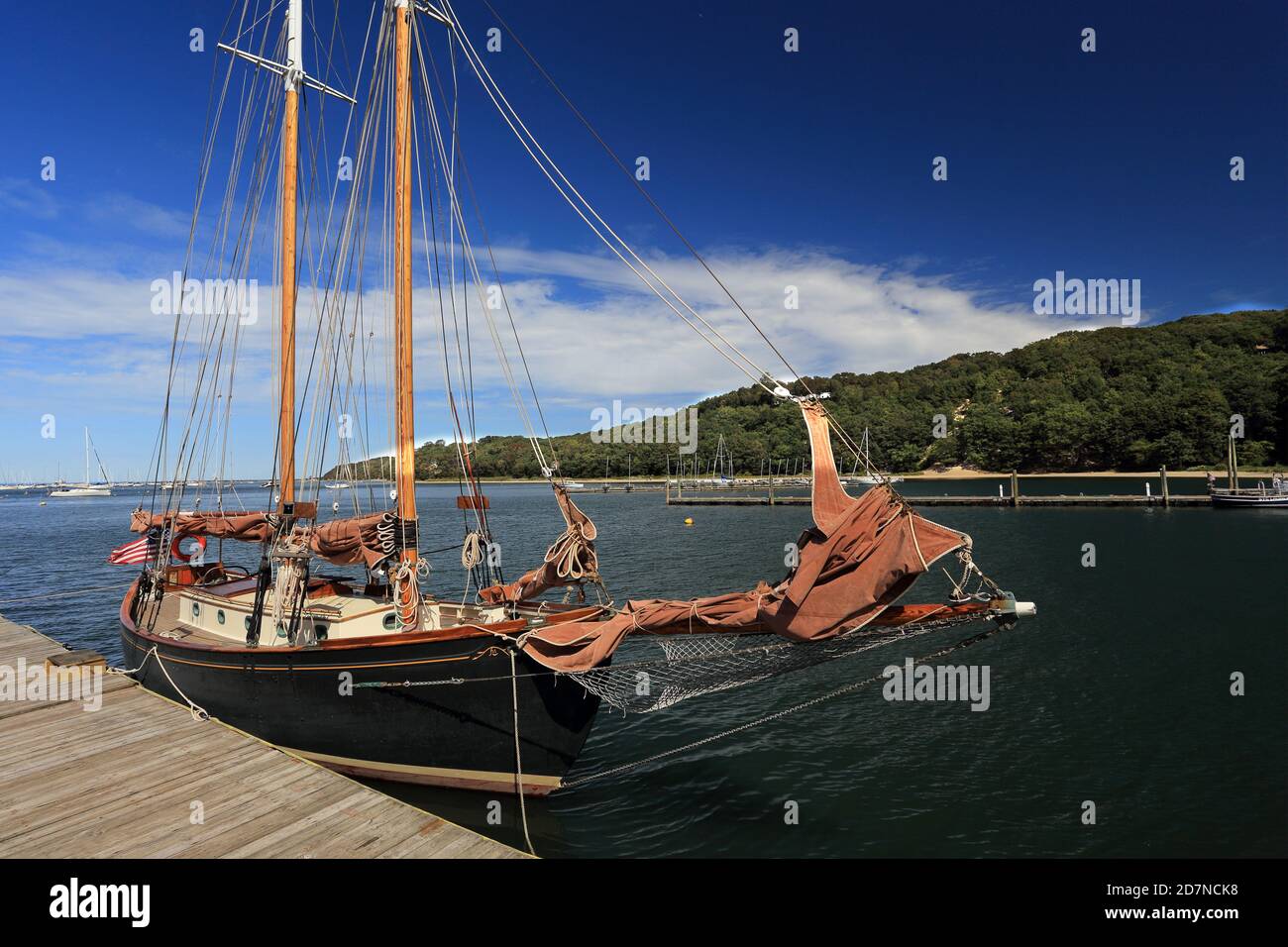 Tour boat Port Jefferson harbor Long Island New York Stock Photo Alamy