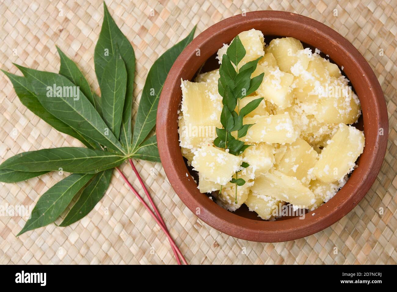 Popular traditional South Indian food cooked tapioca / cassava root