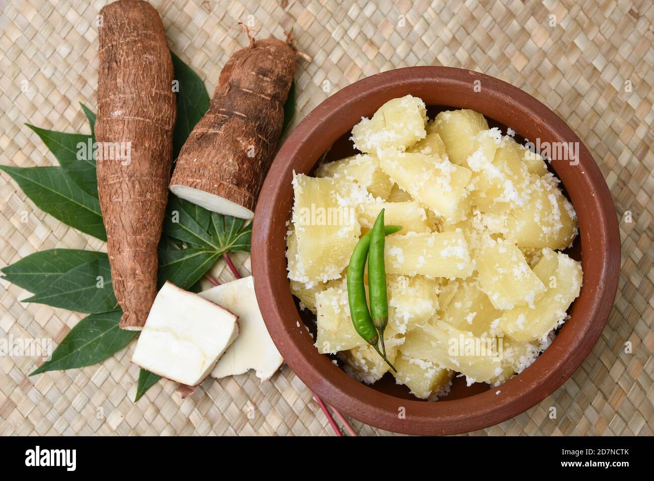 Popular traditional South Indian food cooked tapioca / cassava ...