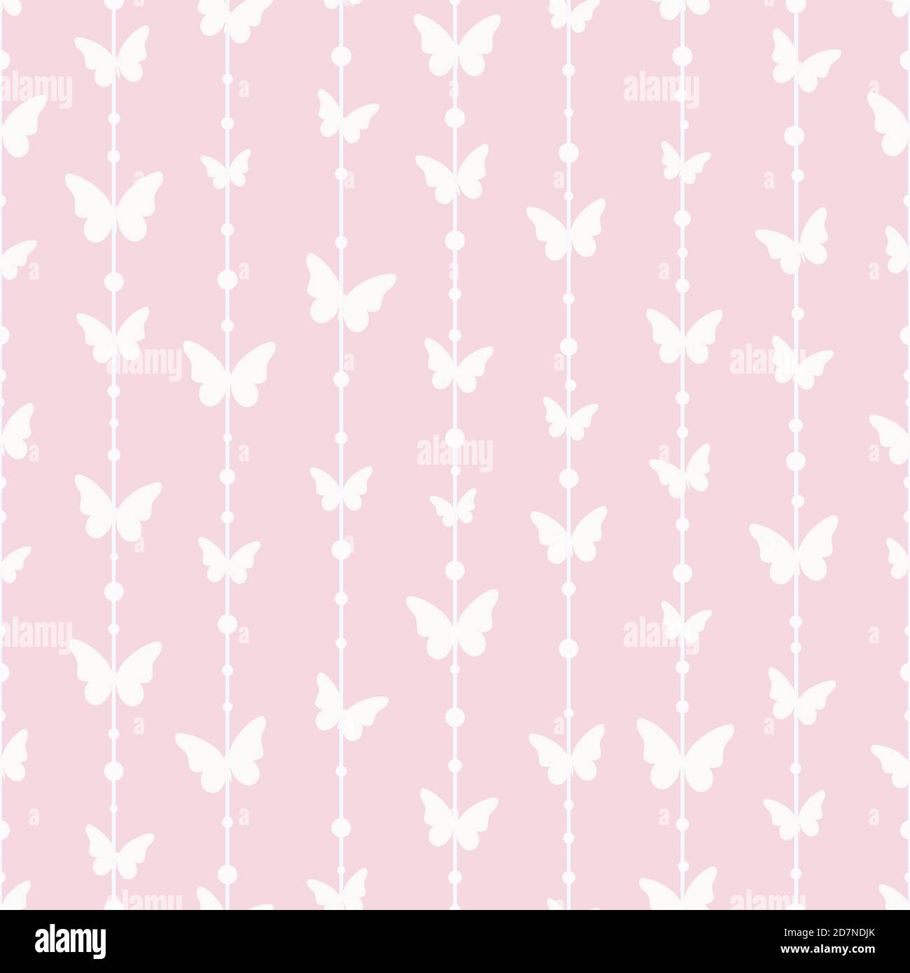 Vector pastel butterflies seamless repeat pattern background. Cute ...