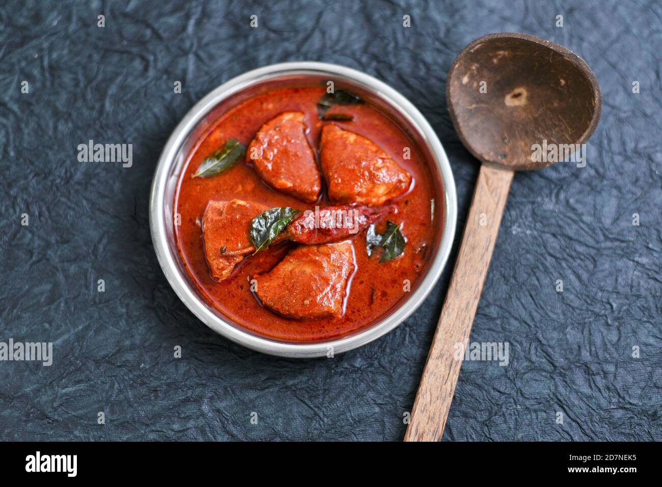 Spicy hot Kerala fish curry, Indian fish curry popular in Goan Bengali