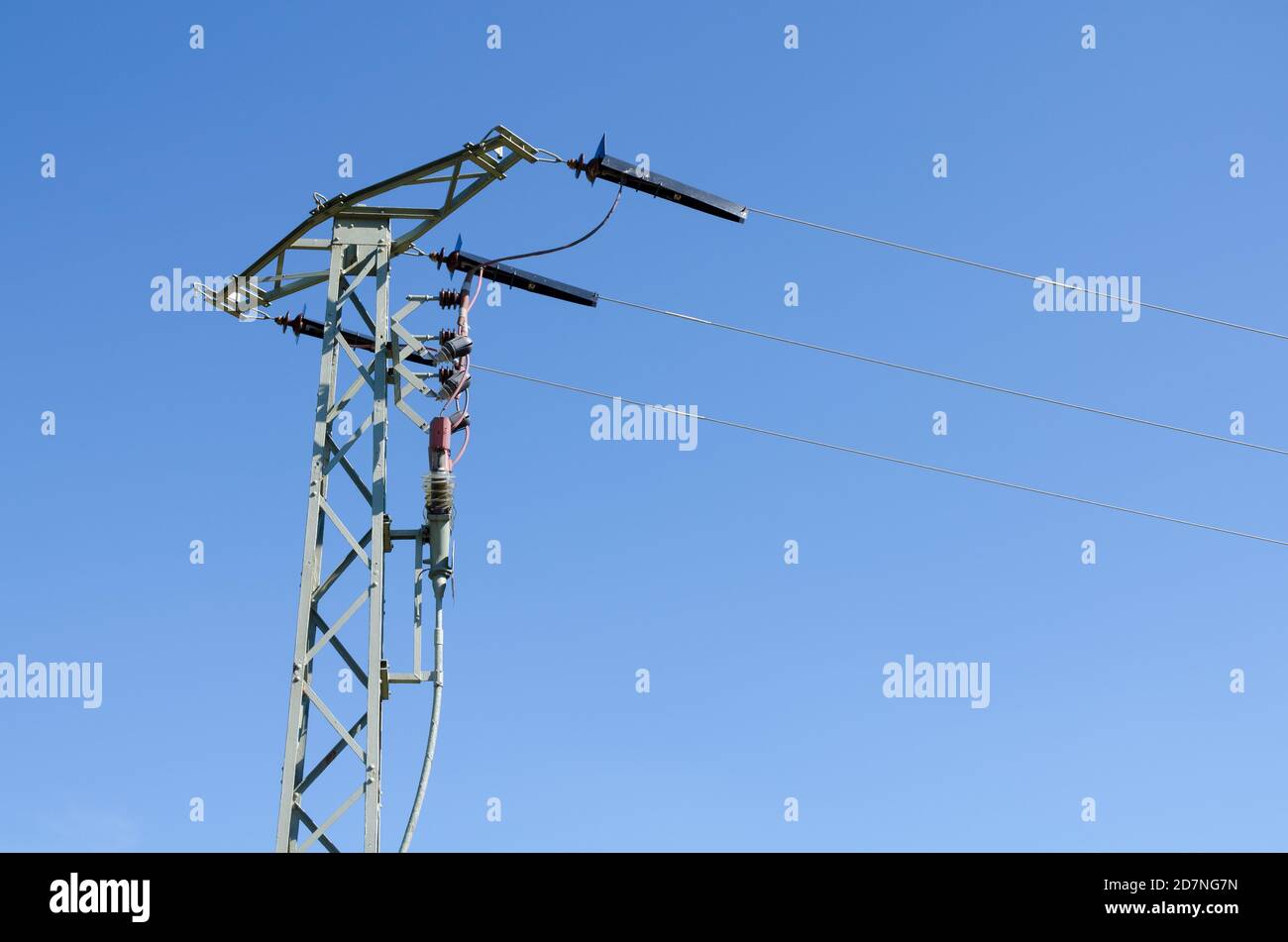 High voltage overhead electrical power line, energy industry, in a