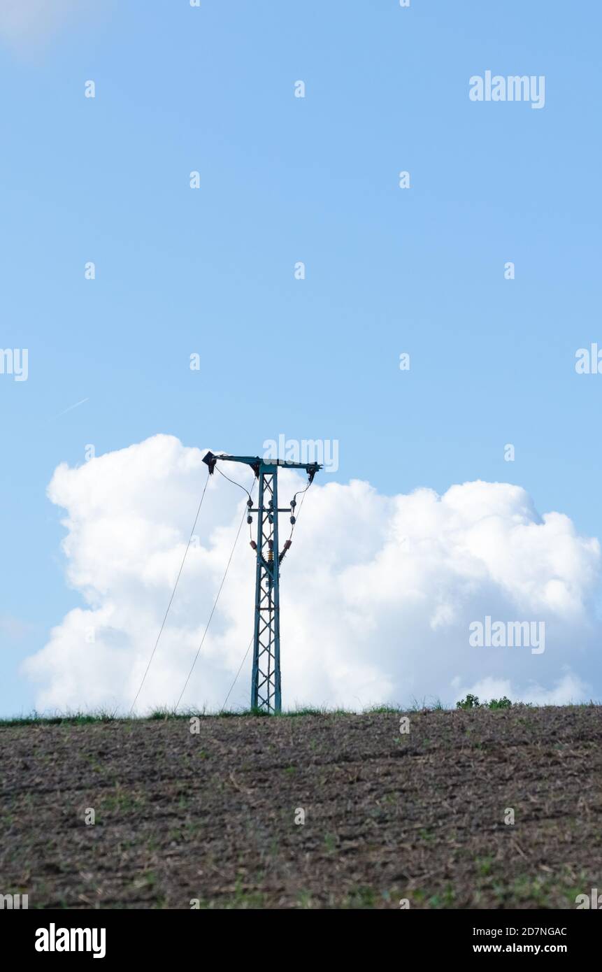 High voltage overhead electrical power line, energy industry, in a