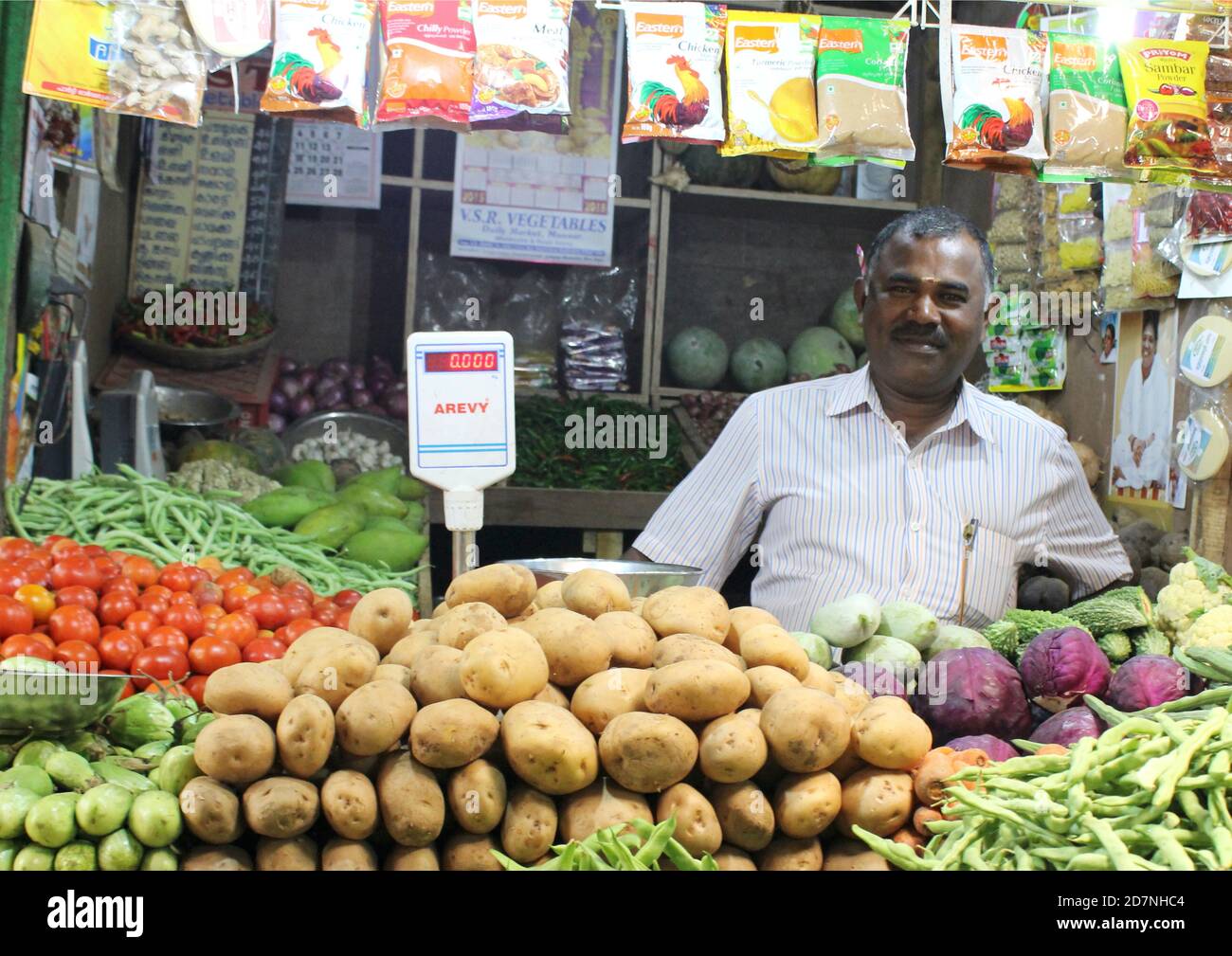 Vegetable seller in India Stock Photo Alamy