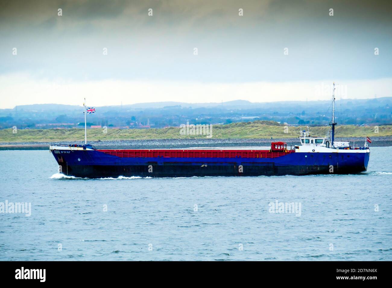 Latvian general Cargo ship BONAY IMO: 9033878 arriving in Teesport England UK from Wisbech Cambridgeshire, a shallow draft ship able to navigate inla Stock Photo