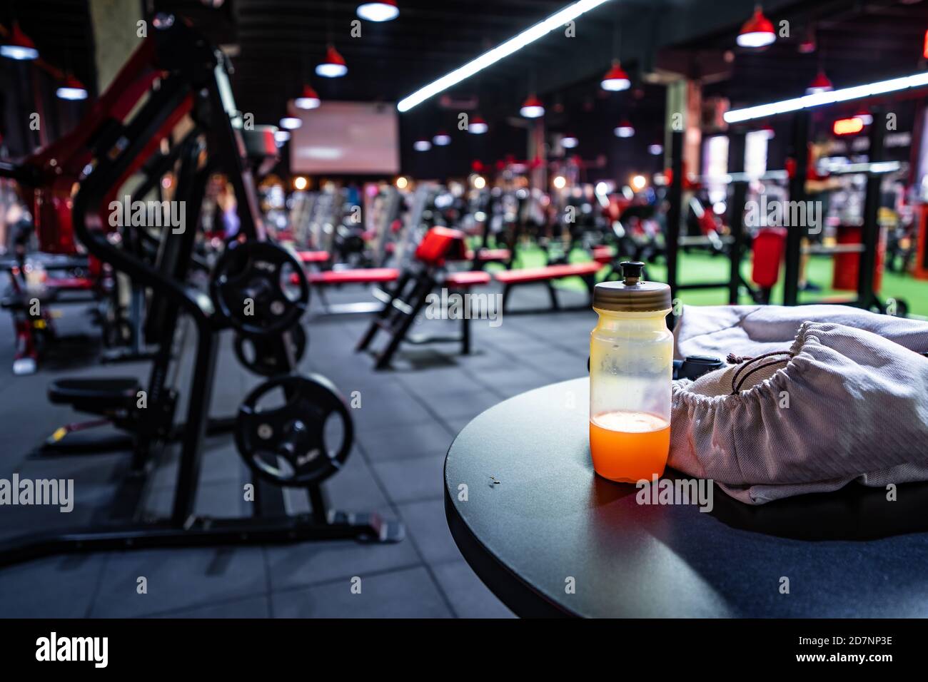 Abstract blur gym and fitness room interior for background Stock Photo
