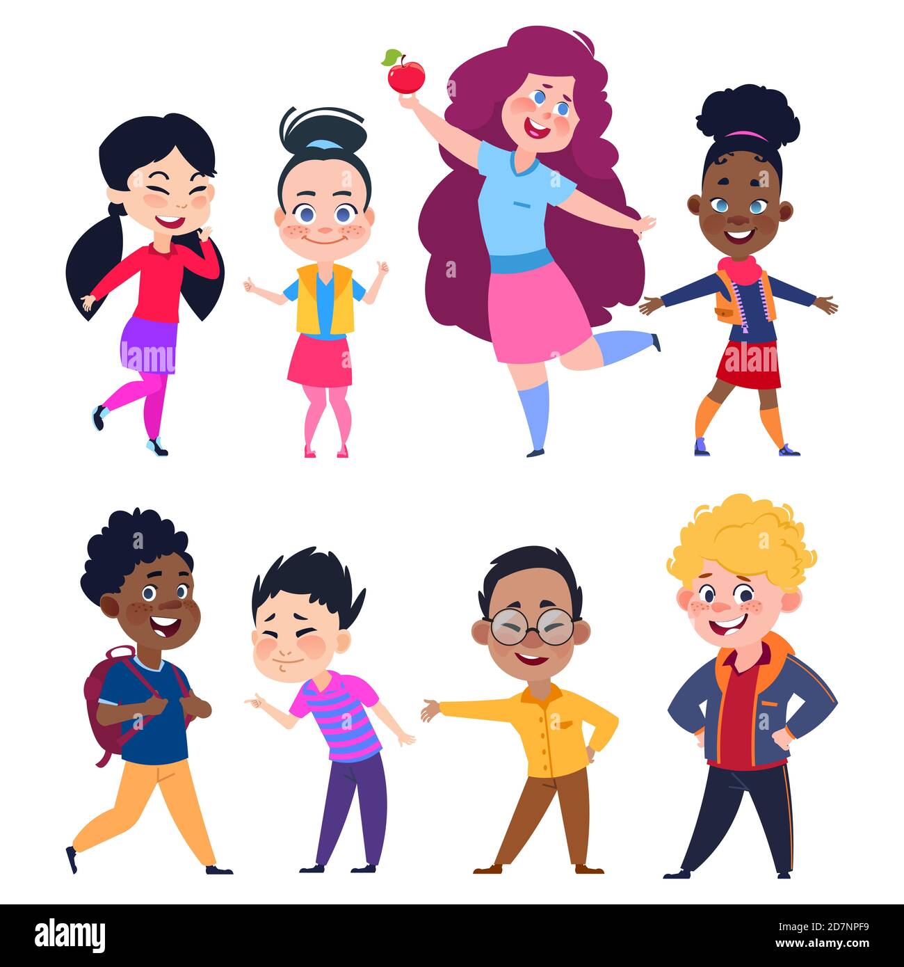 Happy cartoon characters kids isolated on white background. Vector kids boy and girl, characters people young illustration Stock Vector Image & Art - Alamy Happy cartoon characters kids isolated on white background. Vector kids boy and girl, characters people young illustration Stock Vector Image & Art - Alamy