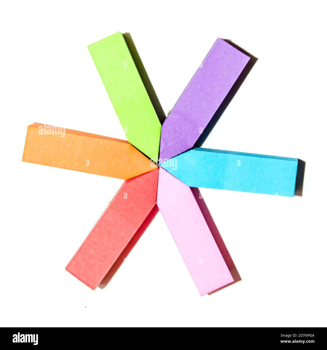 Set of different types of colorful sticky note isolated on white