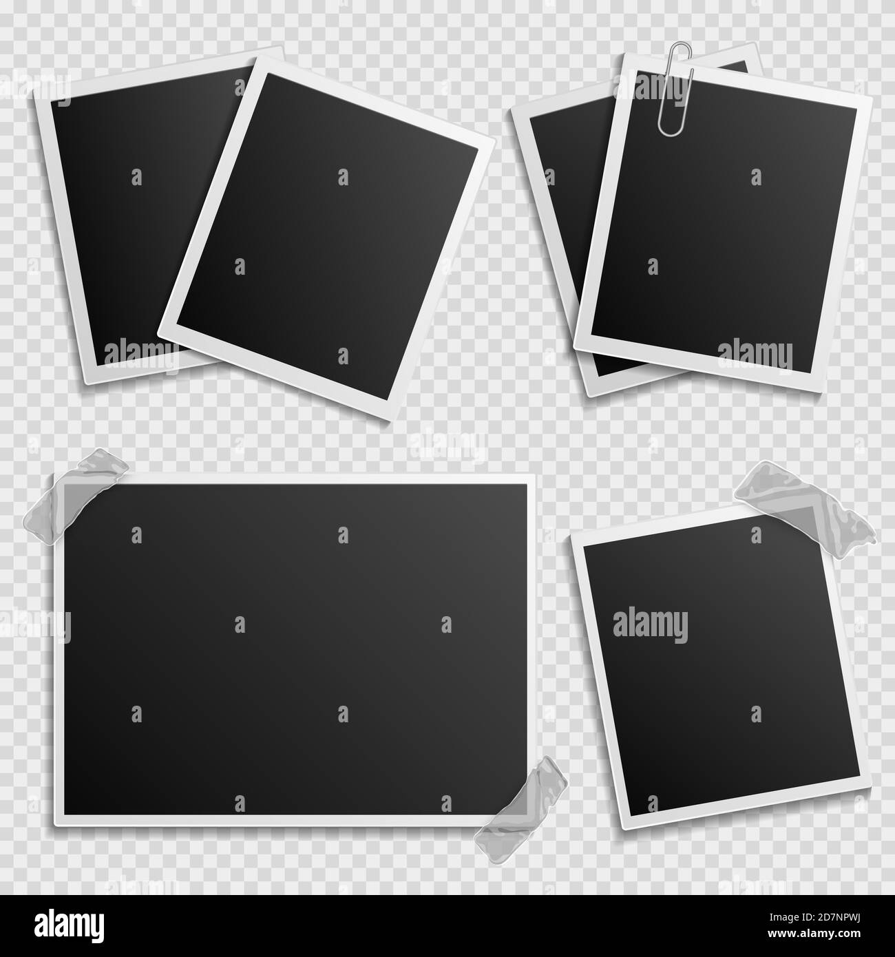 Photo frames vector set digital photo frames design. Illustration of