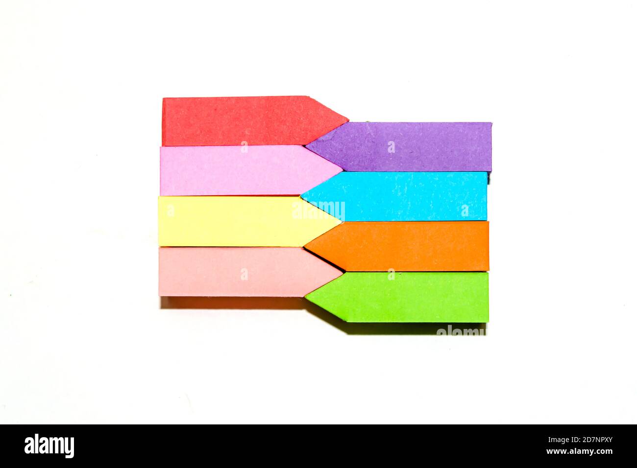 Set of different types of colorful sticky note isolated on white