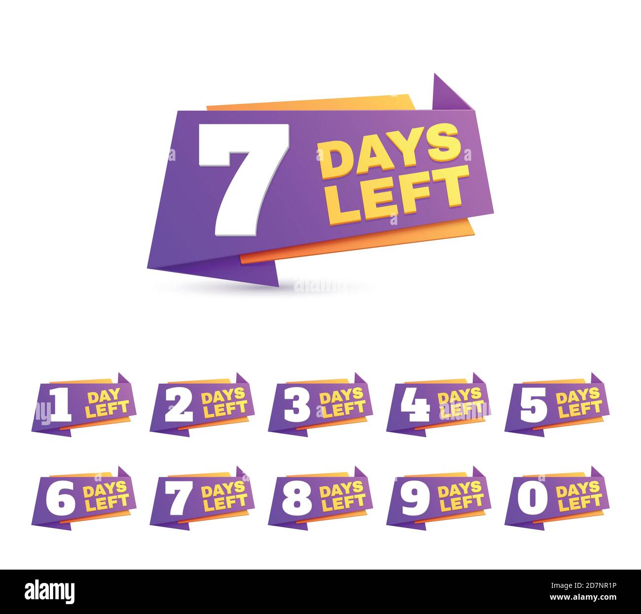 Days left. Countdown day to go numbers. Offer sale business sign vector
