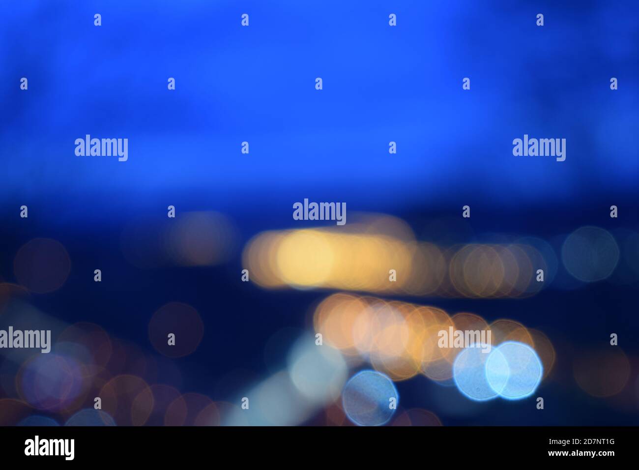 abstract blue background bokeh lights Stock Photo