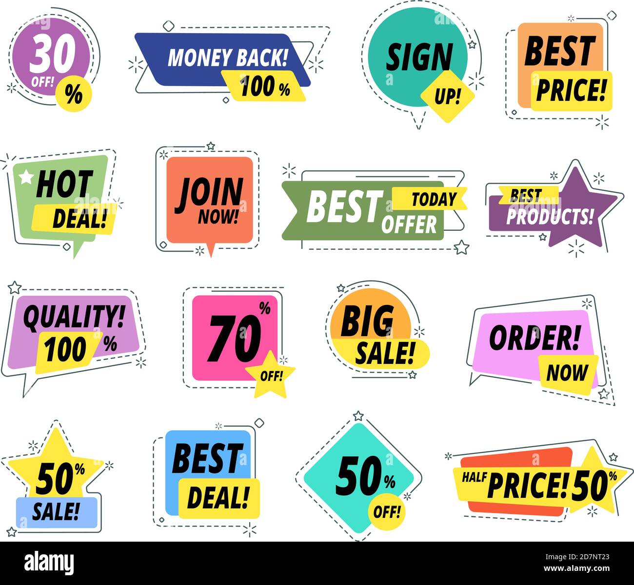 Sale promo badges. Guarantee labels. Promo sticker exclusive premium best pricing tag. Seller offer big sale vector set. Illustration of best sale, special discount promotion Stock Vector