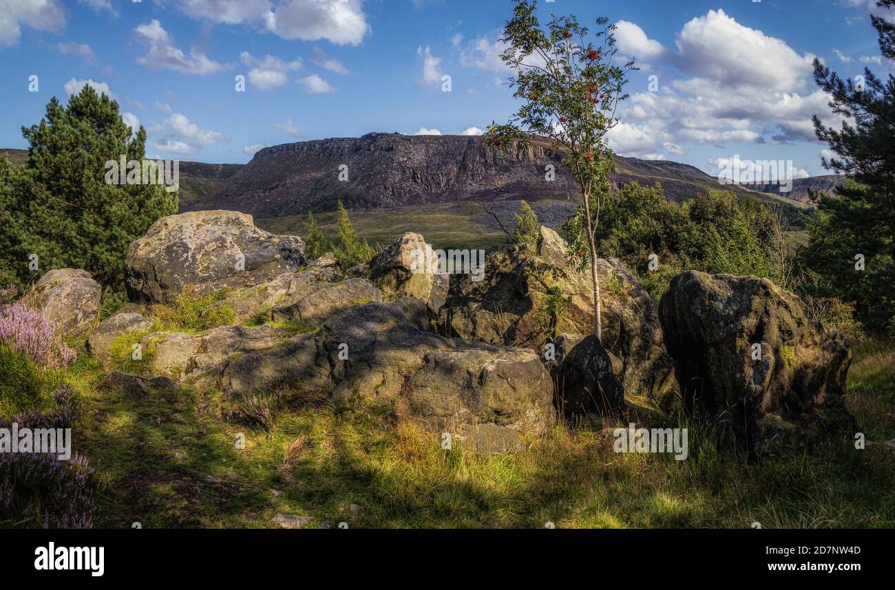 Binn Green rocks, Greenfield, Saddleworth, looking towards the Dove ...