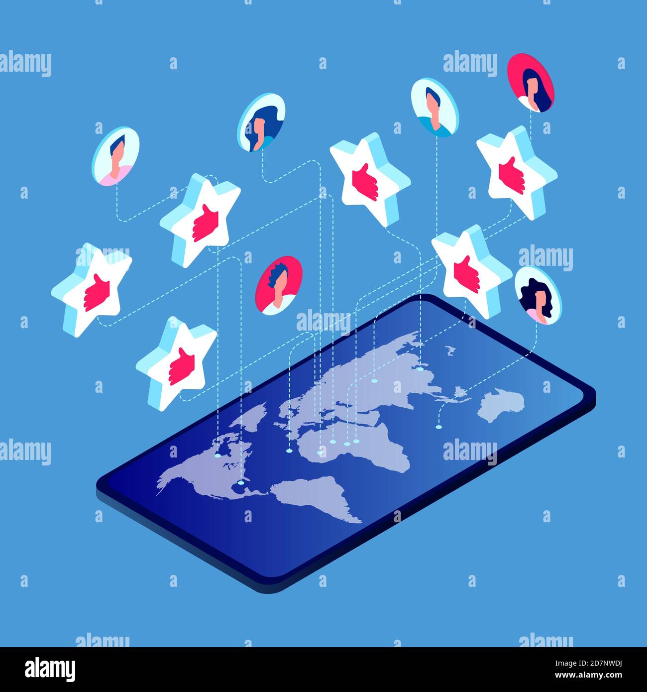 People like it around the world vector concept. Illustration of social media communication Stock Vector
