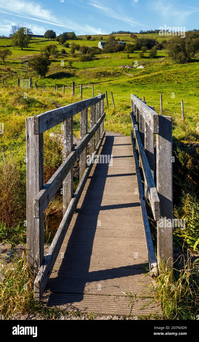 Bridge across Hull Brook at Delph, Saddleworth, Greater manchester ...