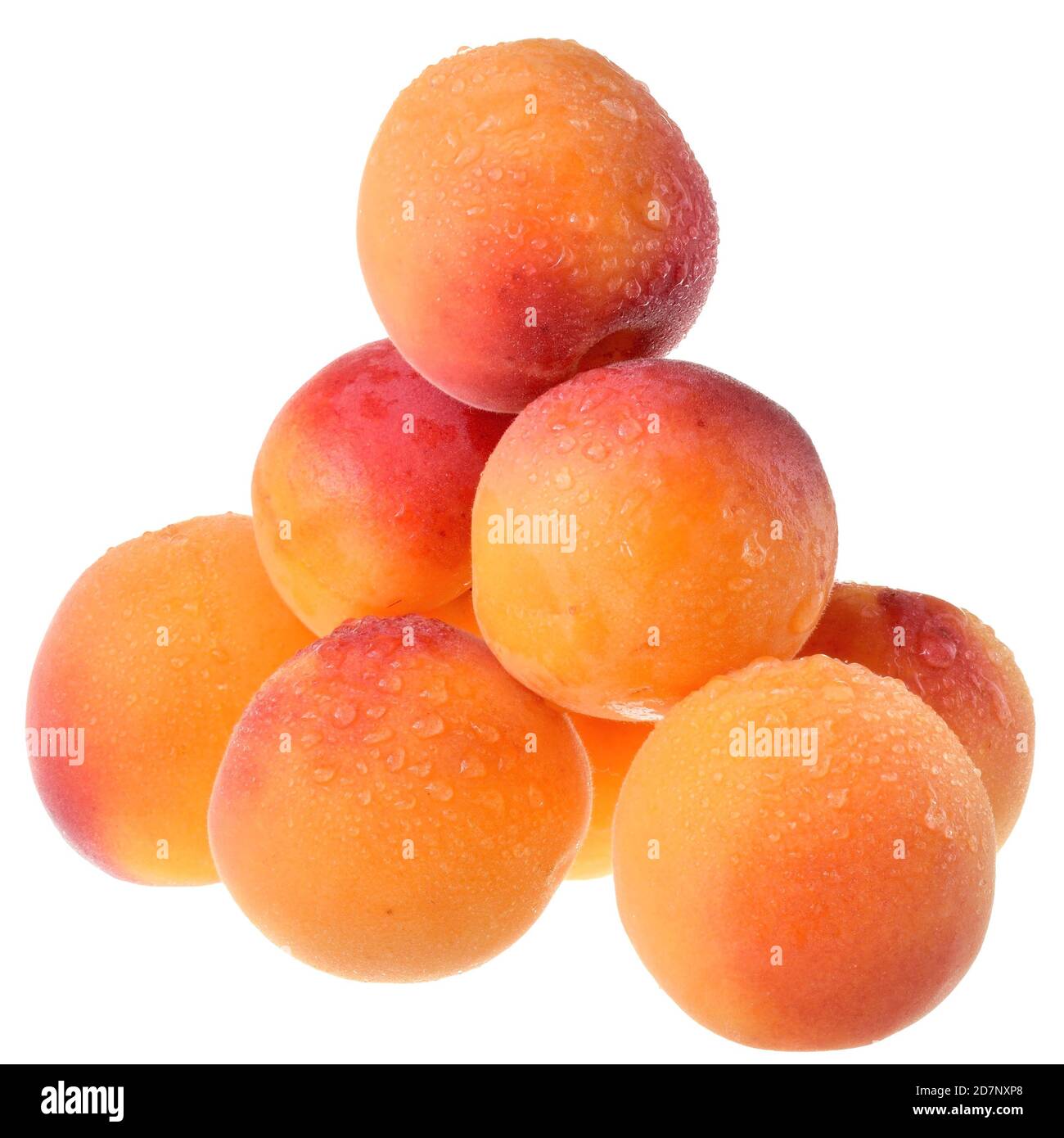 Peaches close up isolated on a white background. Stock Photo