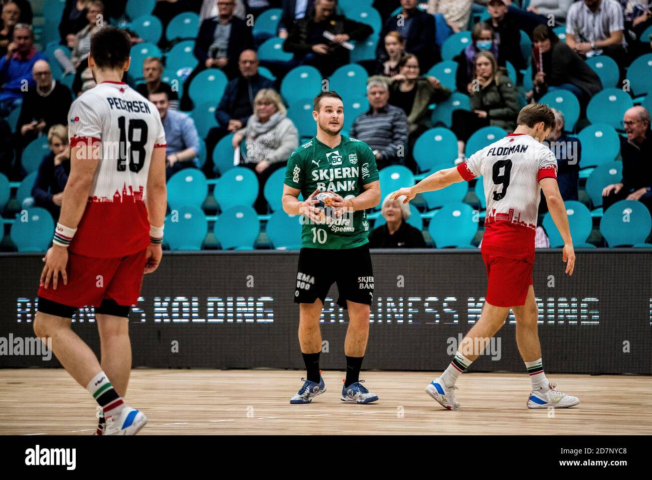 Kolding, Denmark. 23rd, October 2020. Jesper Konradsson (10) of Skjern Handball seen in the Danish Men's Handball League match between KIF Kolding and Skjern Handball at Sydbank Arena in Kolding. (Photo credit: