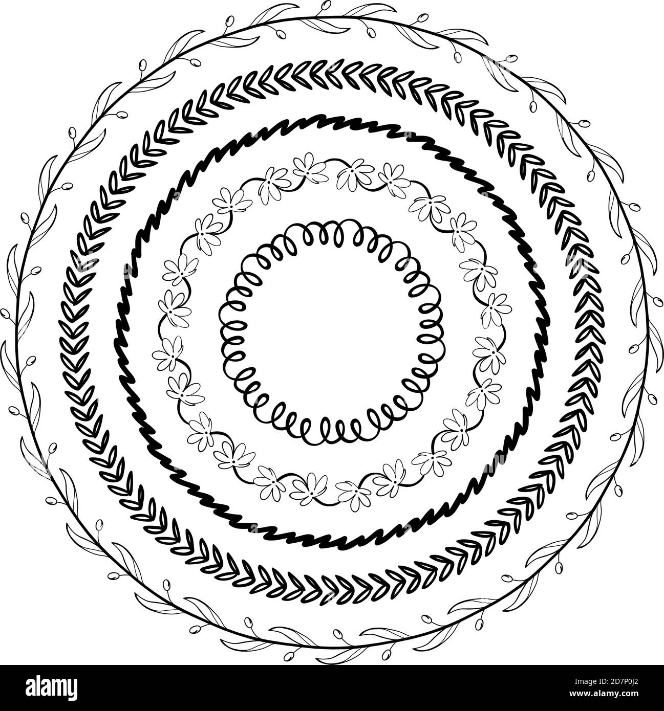Vector set of hand drawn round frames. Vector isolated illustration ...