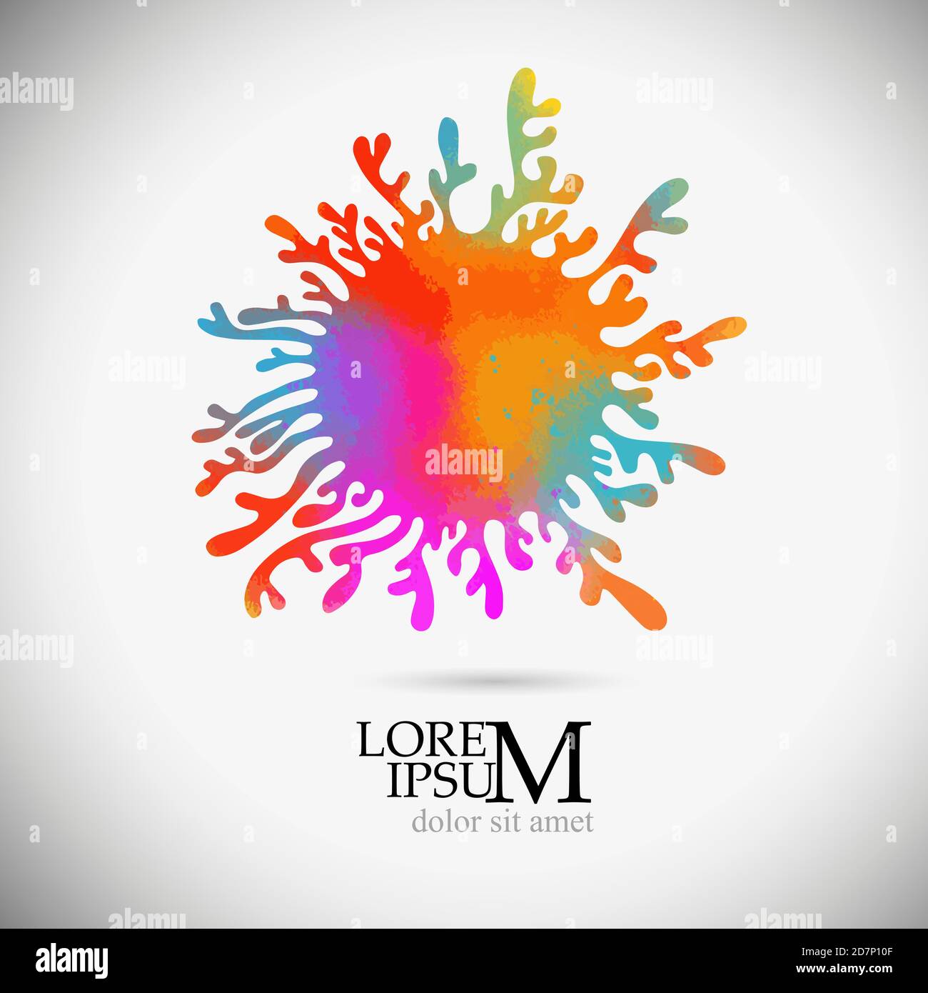 abstract multicolored graphic stylized flower. Vector illustration Stock Vector