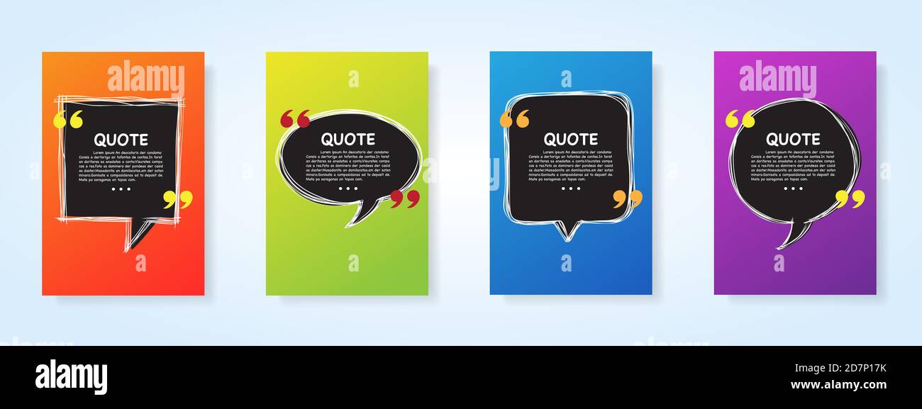 Quote speech bubble blank templates set.Vectoe eps 10 Stock Vector