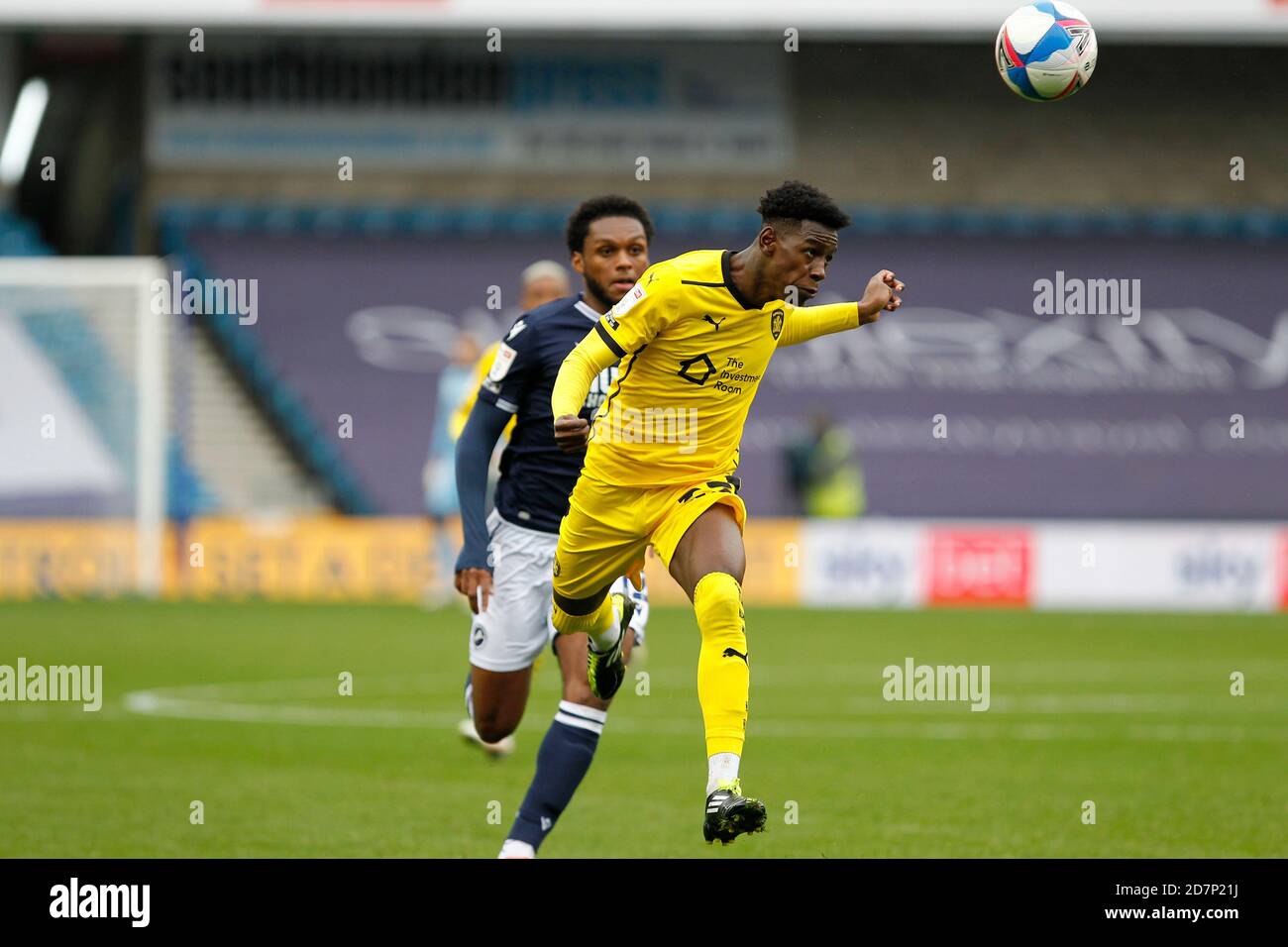 London, UK. 24th Oct, 2020. Mahlon Romeo of Millwall FC during the Sky Bet  Championship match played behind closed doors due to government Covid-19  guidelines between Millwall and Barnsley at The Den