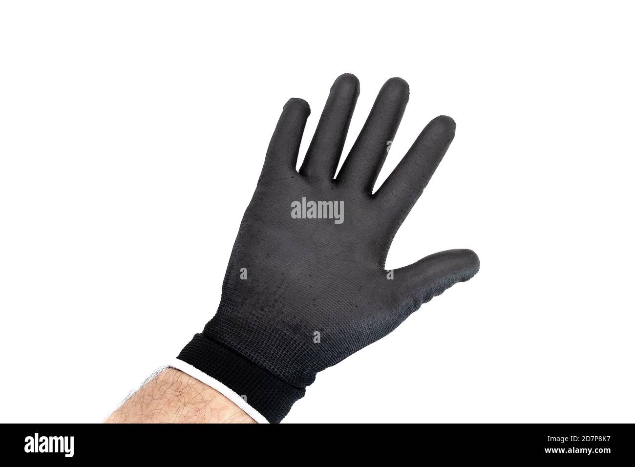Polyurethane PU palm glove for enhance grip, performs excellently in tactile handling applications, enhance comfort and reduce hand fatigue Stock Photo
