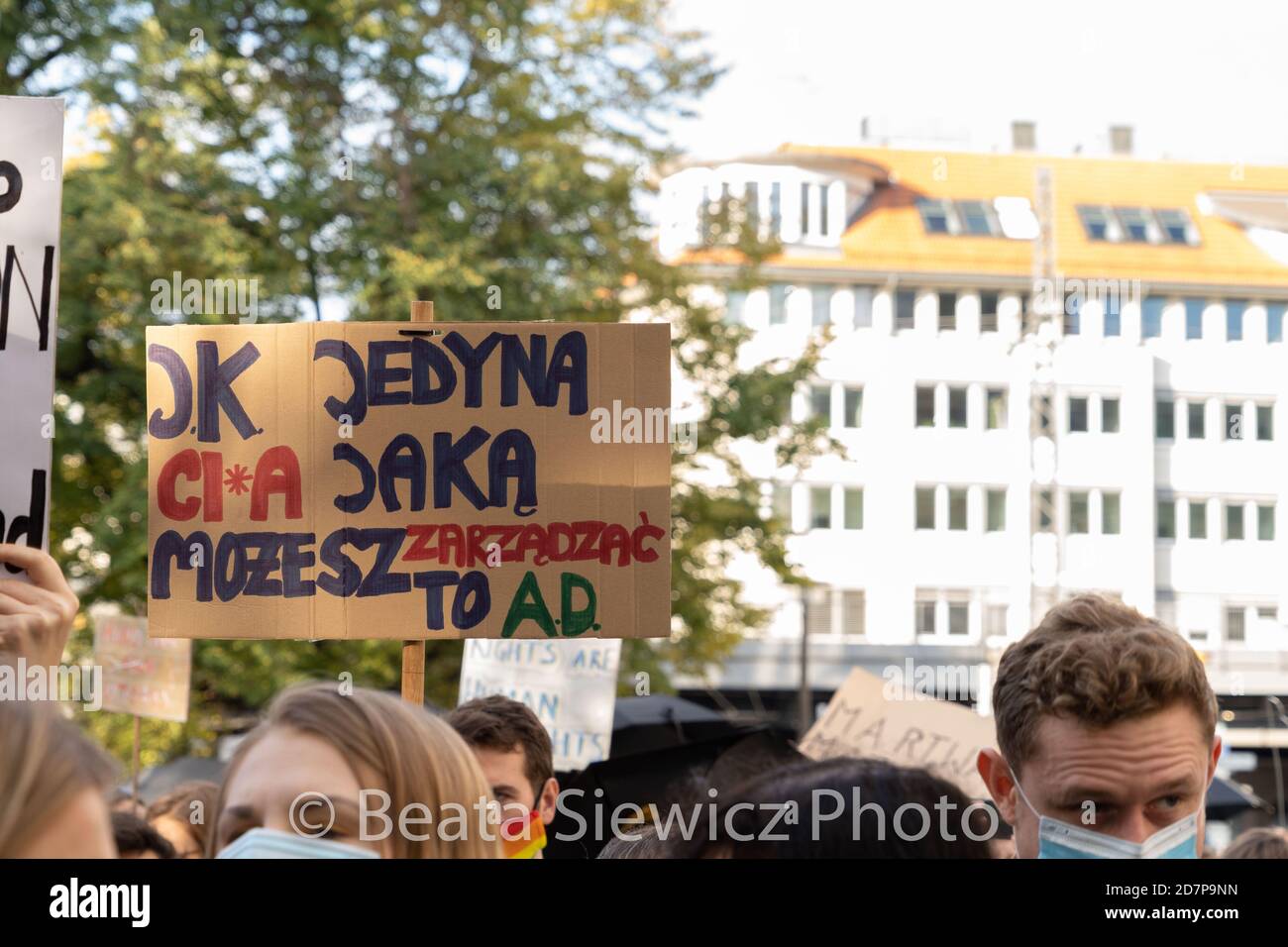 Protest against action 'stop abortion' and  polish goverment Stock Photo