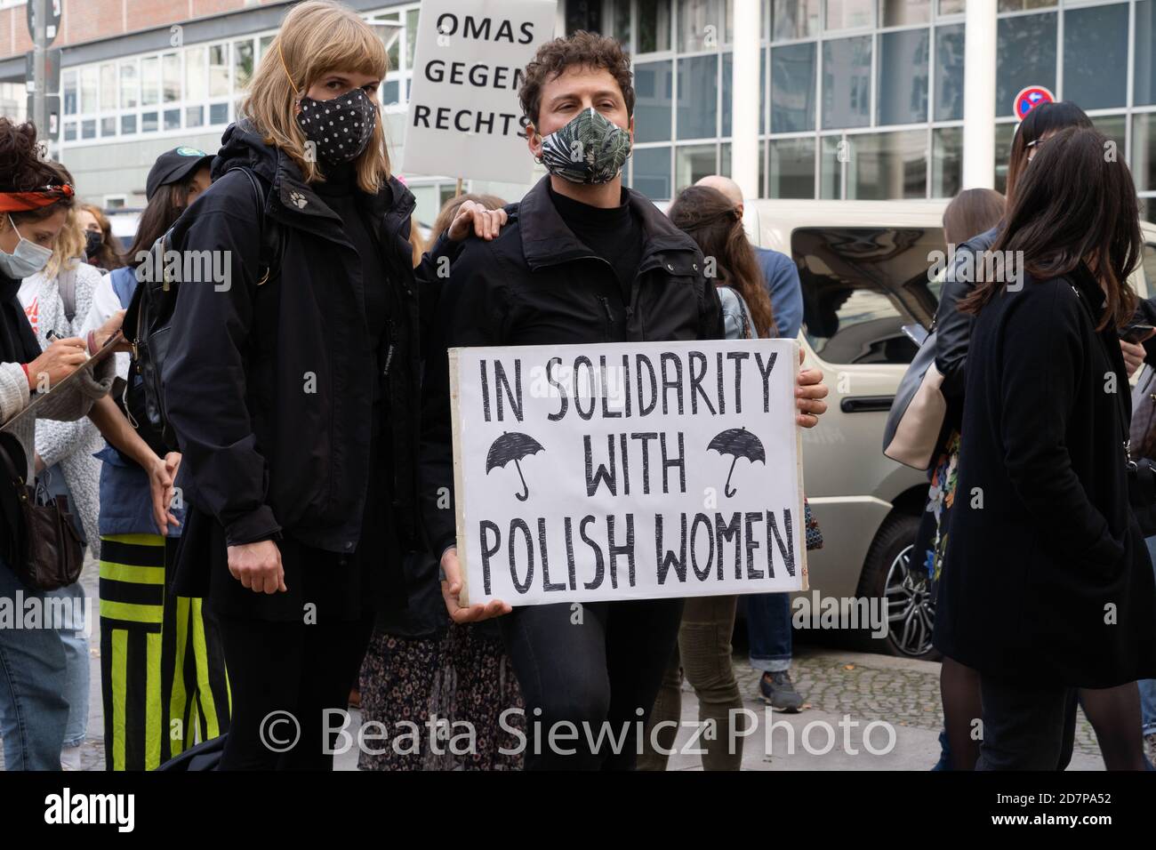 Protest against action 'stop abortion' and  polish goverment Stock Photo