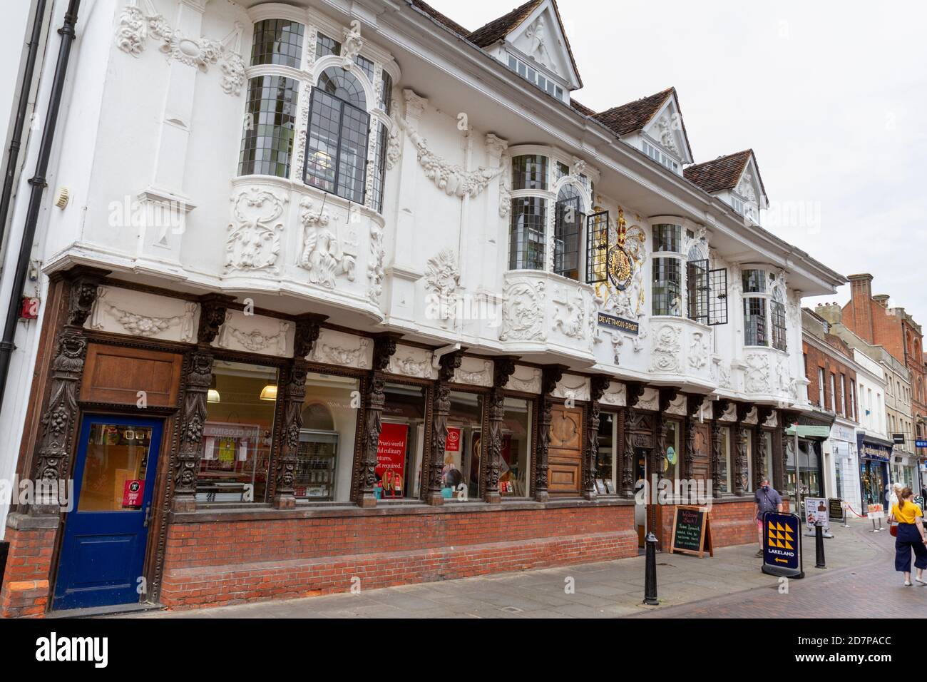 The Ancient House, (also known as Sparrowe's House), a Grade I listed building on Buttermarket, Ipswich, Suffolk, UK. Stock Photo