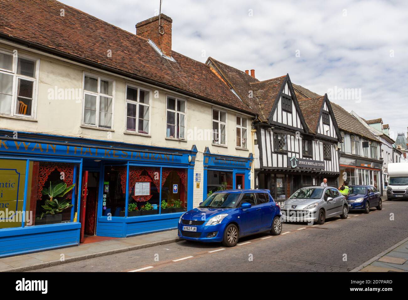 General view of shops on St Nicholas Street in Ipswich, Suffolk, UK. Stock Photo