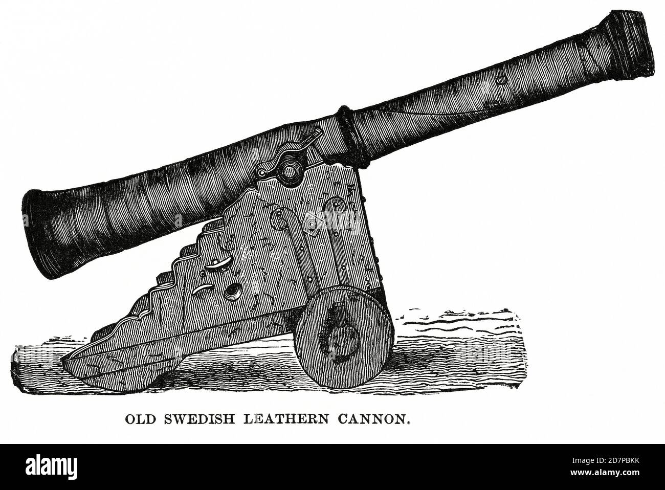 Old Swedish Leathern Cannon, Illustration, Ridpath's History of the World, Volume III, by John Clark Ridpath, LL. D., Merrill & Baker Publishers, New York, 1897 Stock Photo