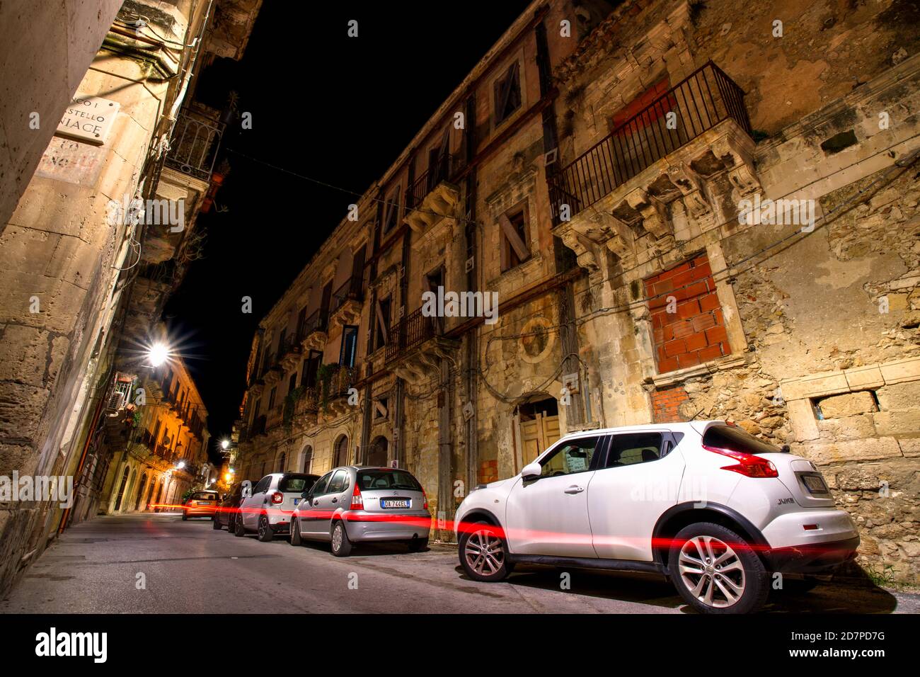 Via Castello Maniace, Syracuse, Sicily, Italy Stock Photo