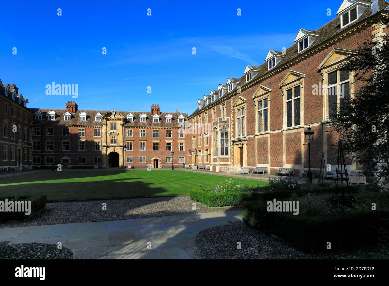 View of the entrance to St Catherines college, Trumpington Street, Cambridge City, Cambridgeshire, England, UK Stock Photo