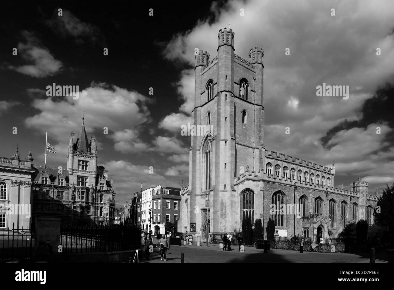 Summer view of Great St Marys Church, Kings Parade, Cambridge City