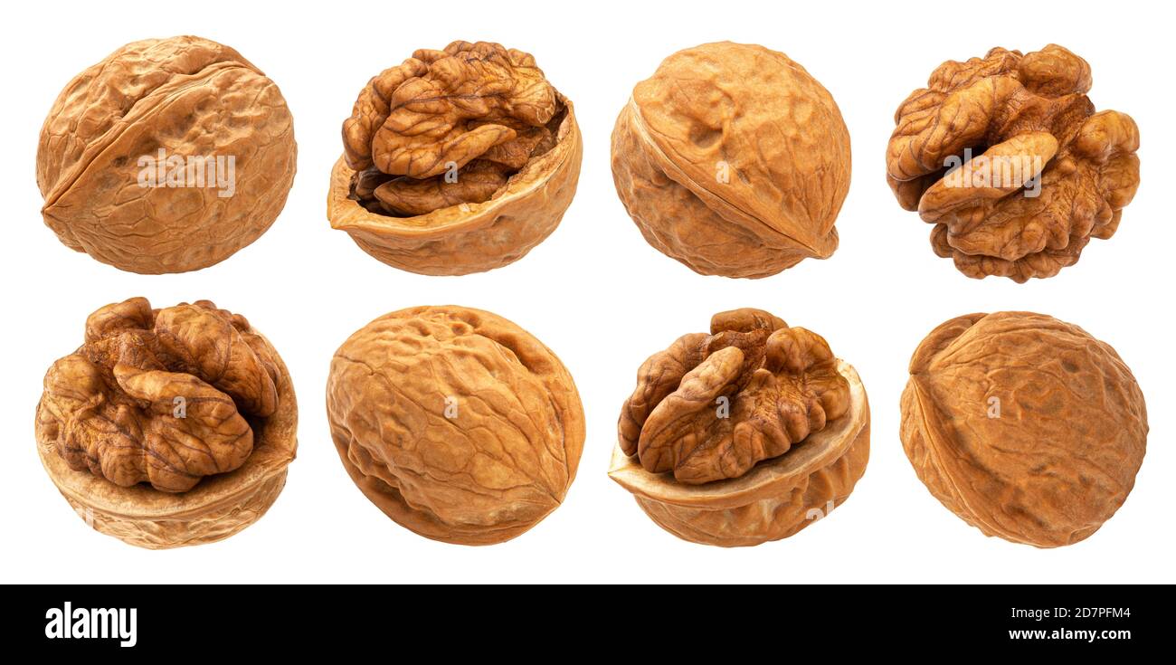 Walnuts isolated on white background with clipping path Stock Photo