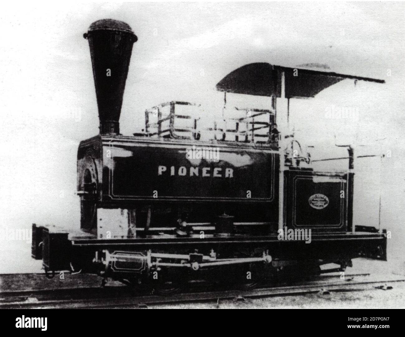 South Africa History:  Namaqua Copper Company 0-4-2ST Pioneer; as built with a 0-4-0 wheel arrangement ca.   1901 Stock Photo