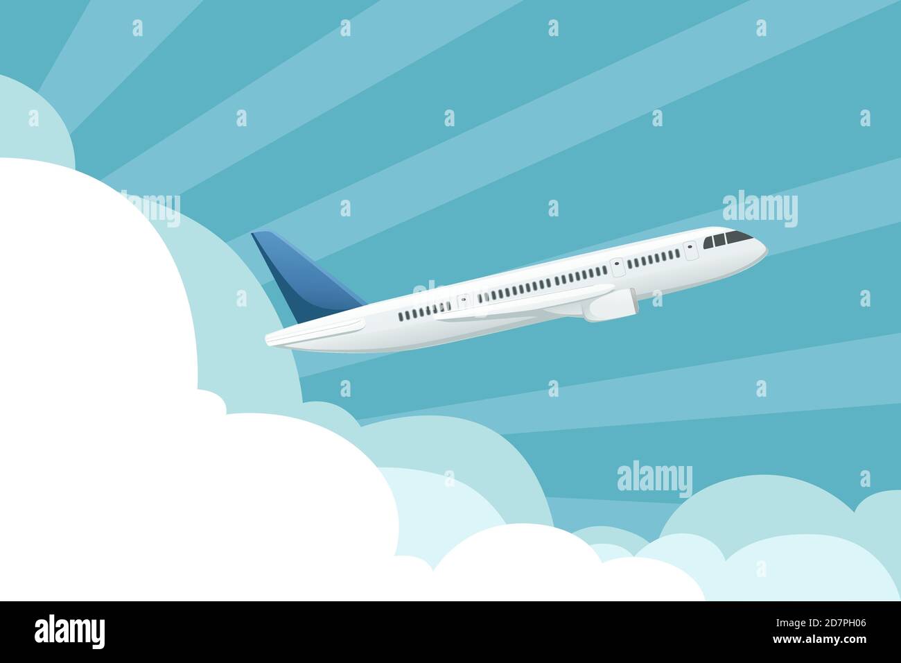 Big passenger white blue plane hi-res stock photography and images - Alamy