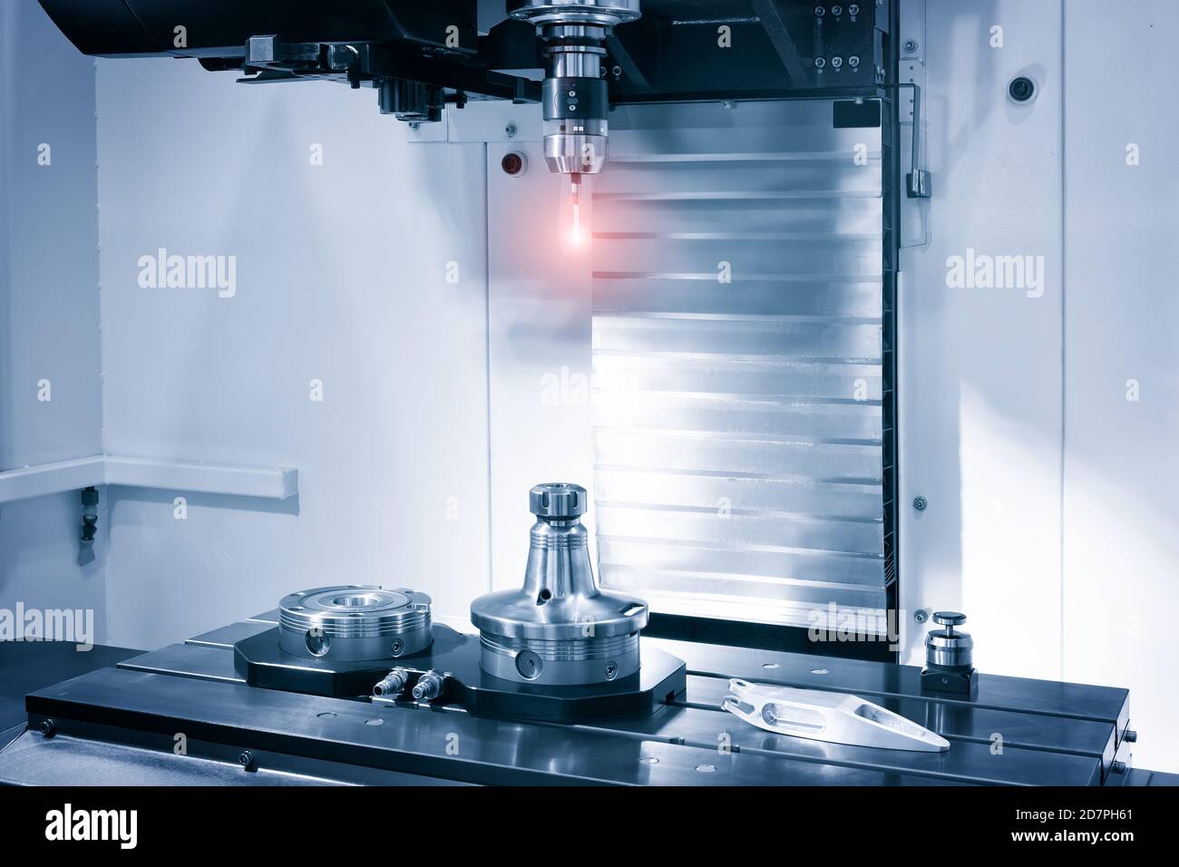 Operator inspection dimension metal parts by CMM after machining