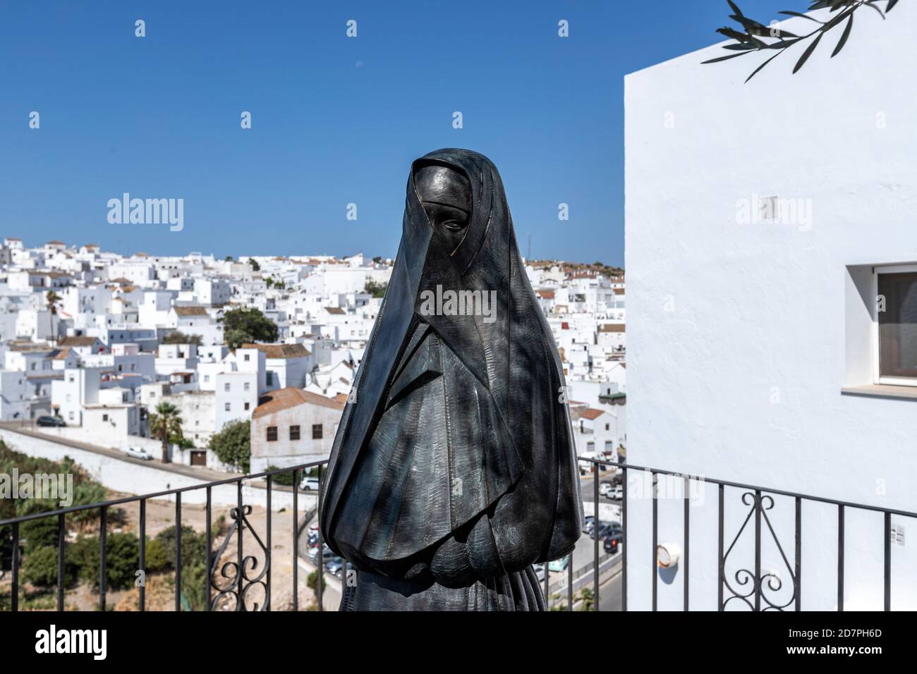 Cobijada sculpture in Vejer de la Frontera, Cadiz province, Andalusia,  Spain Stock Photo - Alamy
