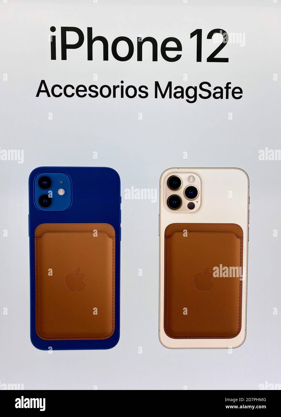 Oviedo Spain October 24 Advertising Poster On An App Store Announcing The Iphone 12 Pro Accessories Magsafe Stock Photo Alamy