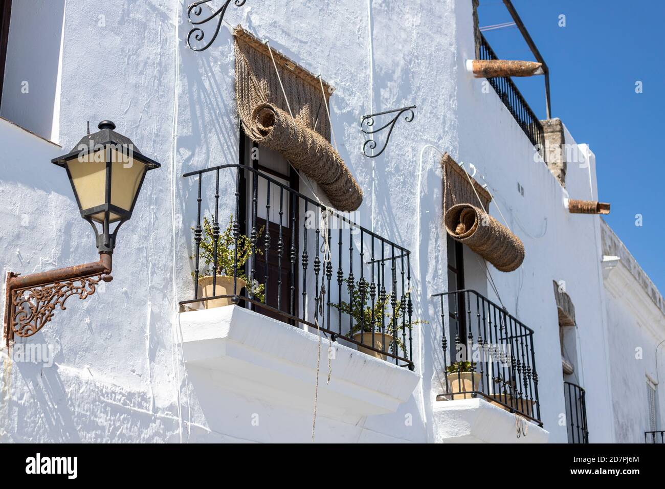Bacons with traditional esparto blinds hires stock photography and