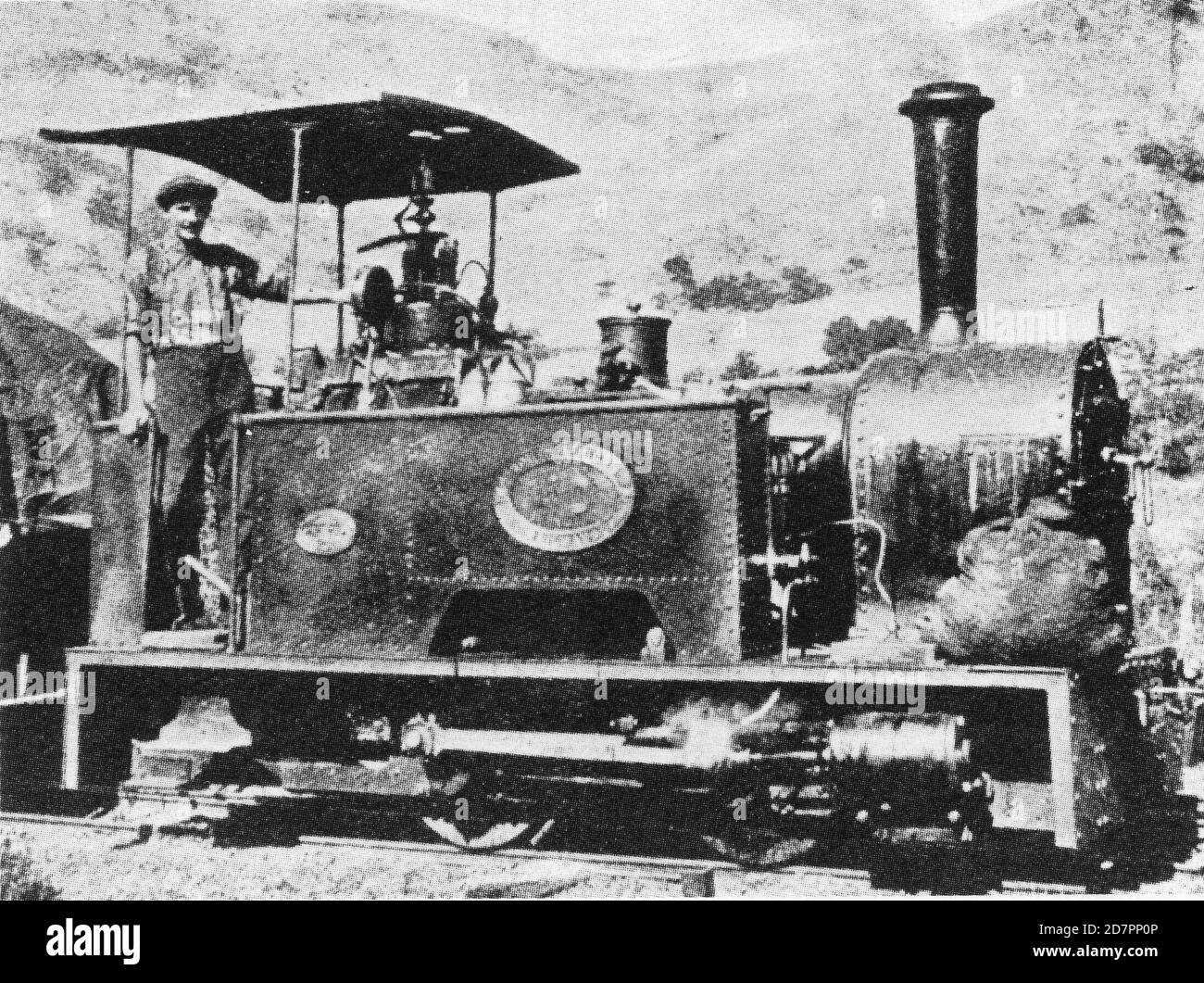 South Africa History:  SAR Class NG1 40 (0-4-0T)Note the bag of coal on the running board next to the smokebox. ca.   1920 Stock Photo