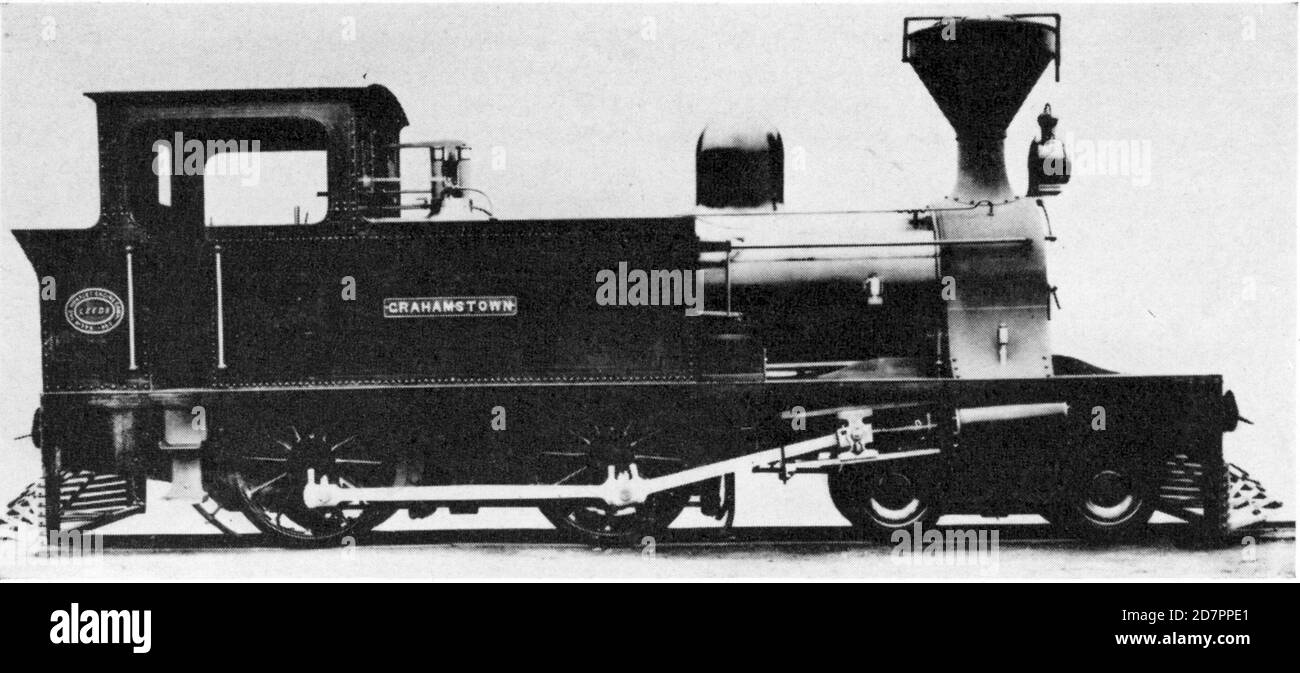 "South Africa History:  Kowie Railway 4-4-0T ""Grahamstown"" ca.   1882 " Stock Photo