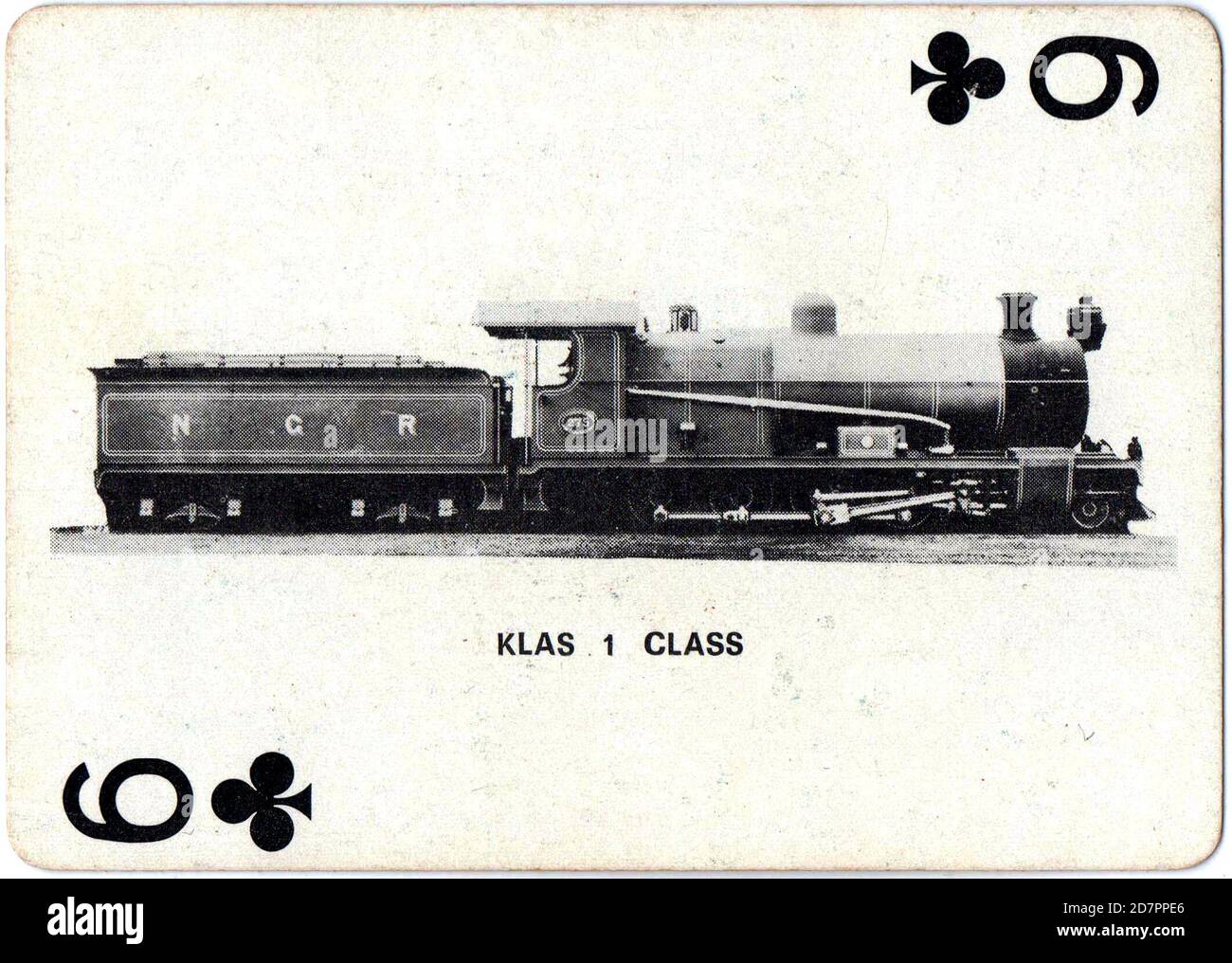 South Africa History:  SAR Museum Playing Cards - Club SixClass 1 1245 (4-8-0)Ex NGR 275 ca. Stock Photo