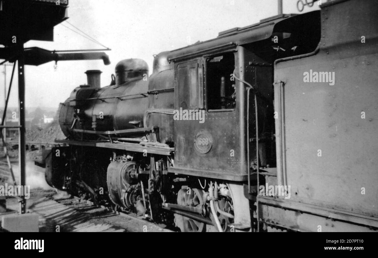 Historical Railroad Photo / Historical Locomotive: South African Railways Class MJ1 no. 1668 at Butterworth; Eastern Cape. ca.   1950 Stock Photo